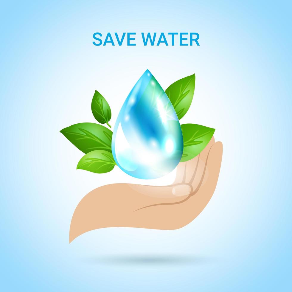 Save Water Composition vector