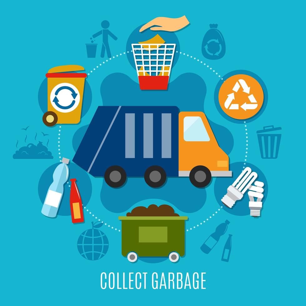 Collect Garbage Circle Chart vector