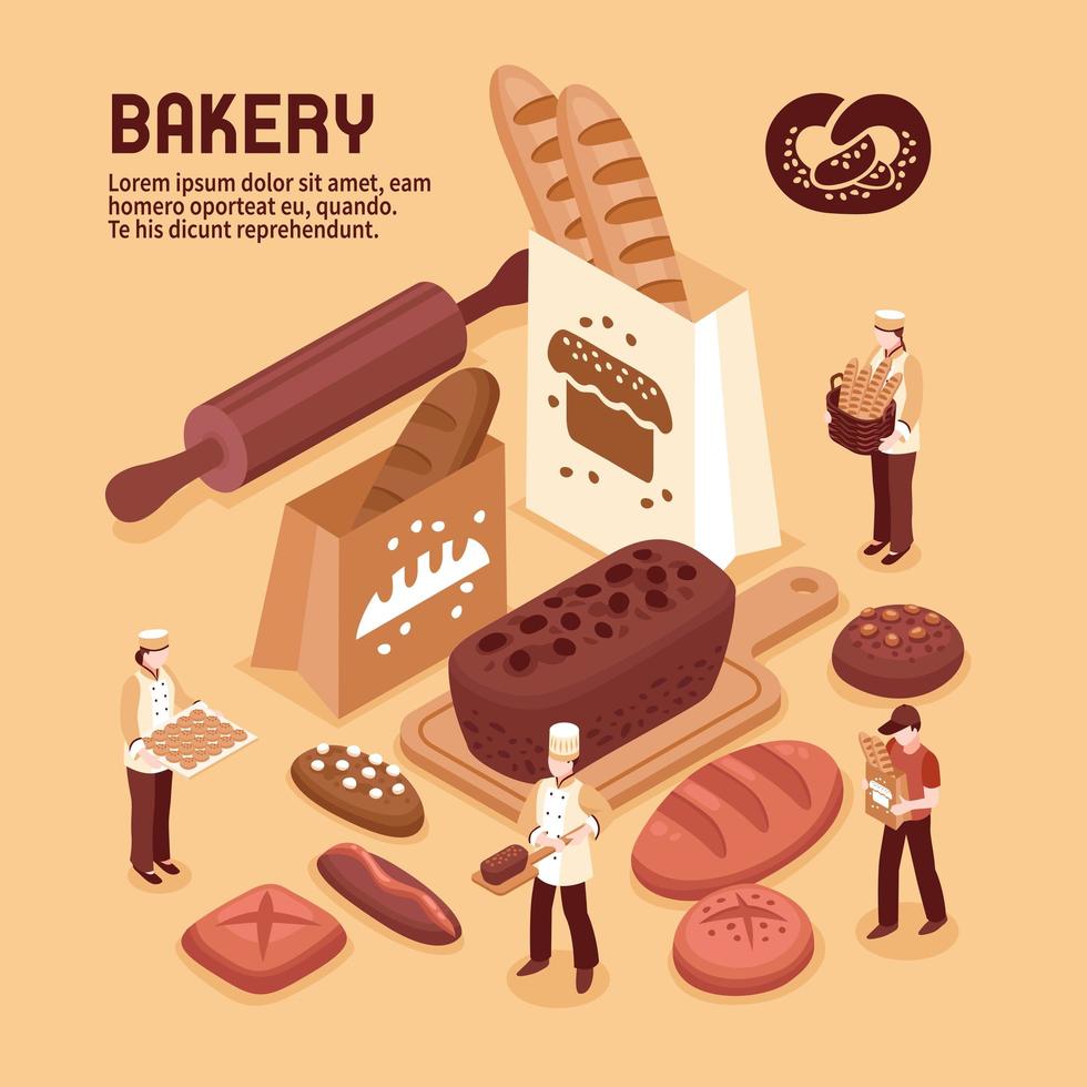 Isometric Bakery Composition vector