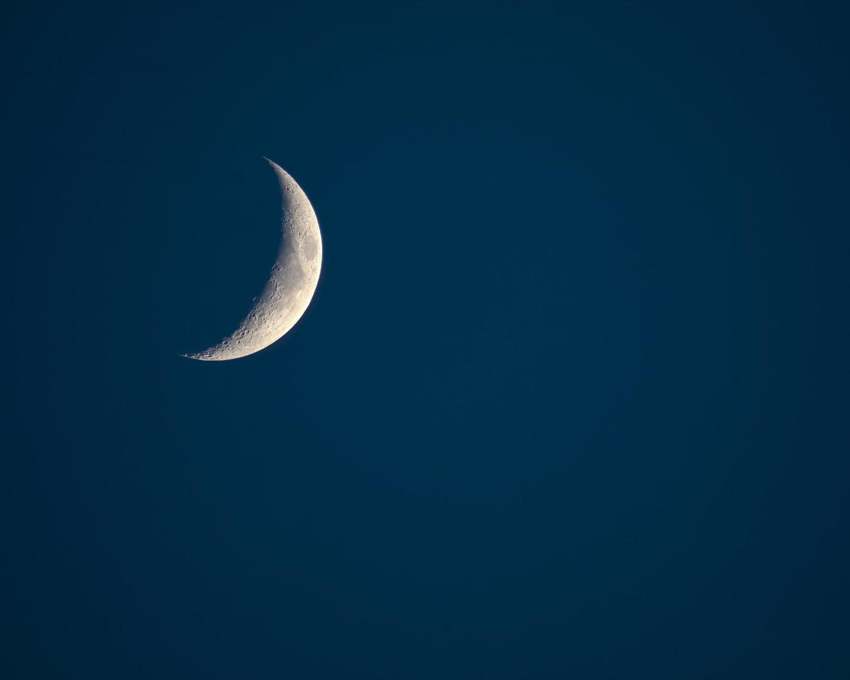 Waxing crescent moon over North Carolina photo