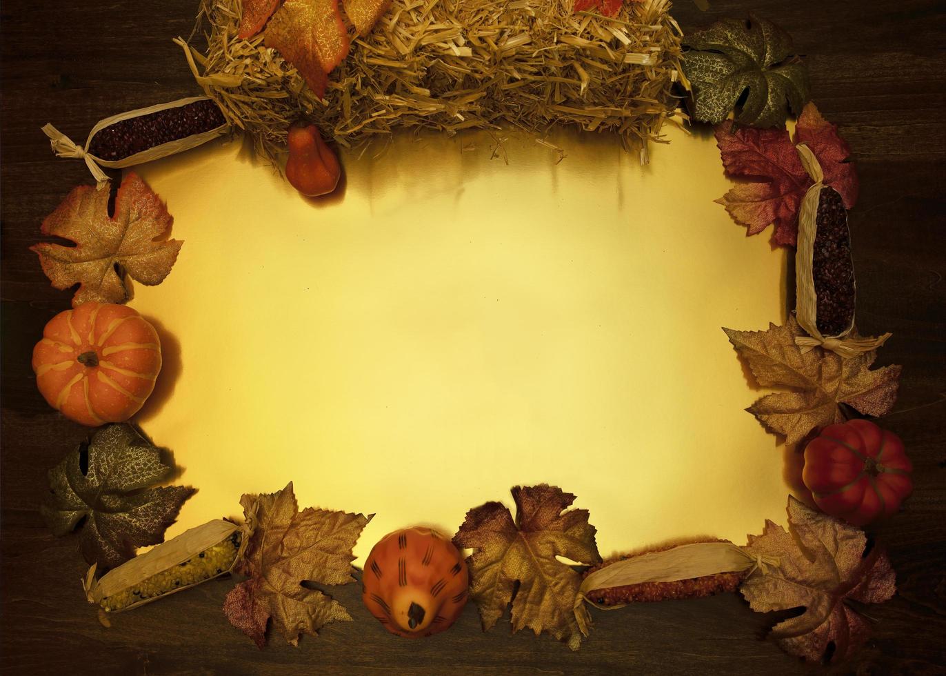 Fall harvest flat lay frame photo