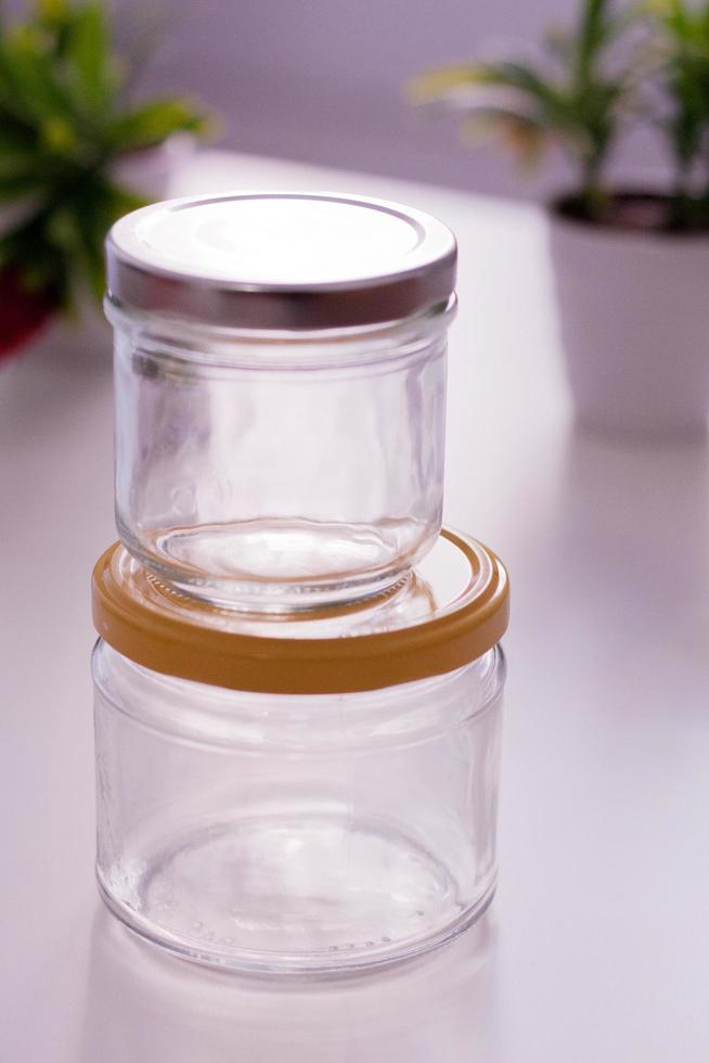 Two glass jars photo