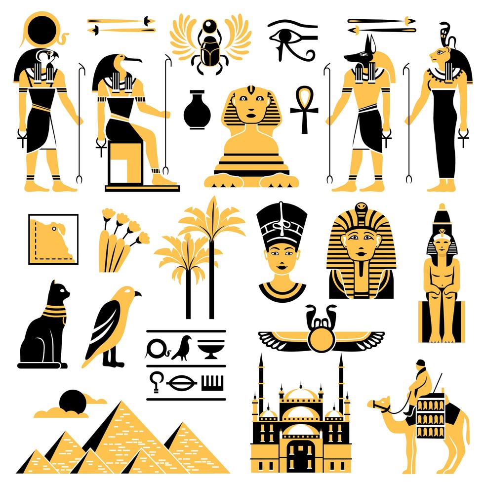 Egypt Decorative Icon Set vector