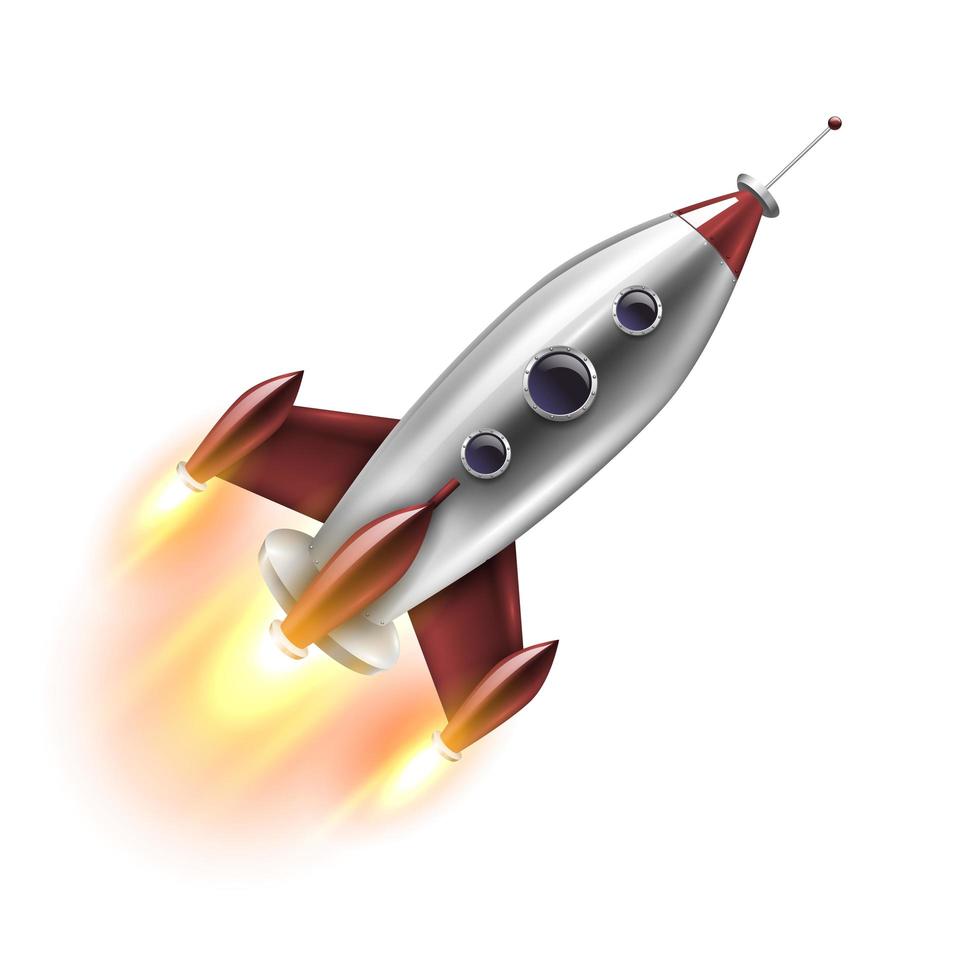 Realistic Rocket Launching vector
