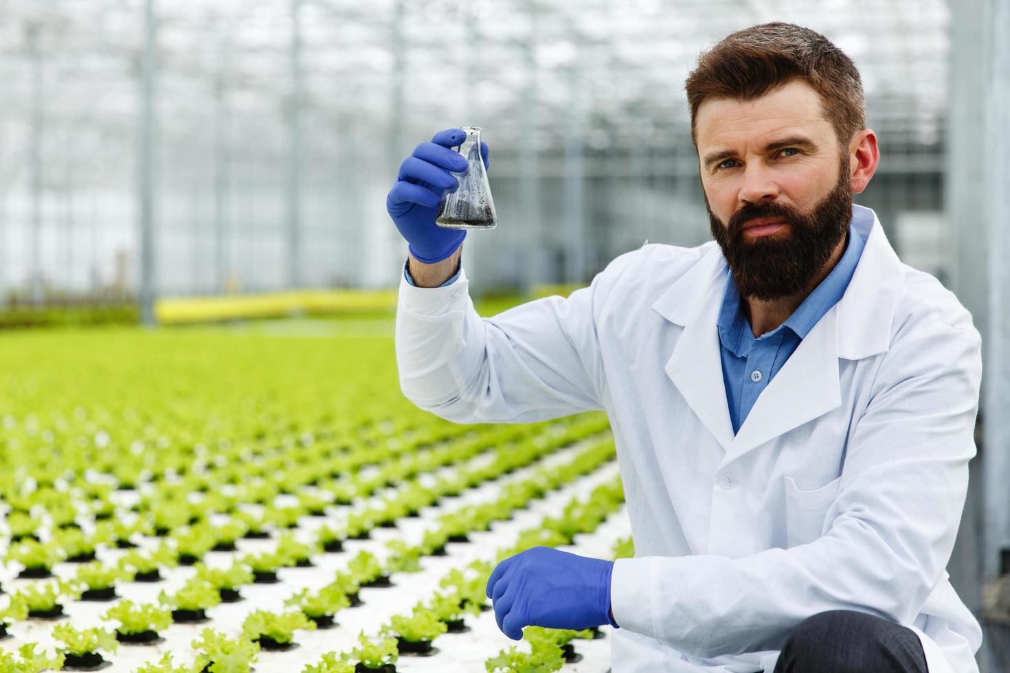 Man holding a soil sample photo