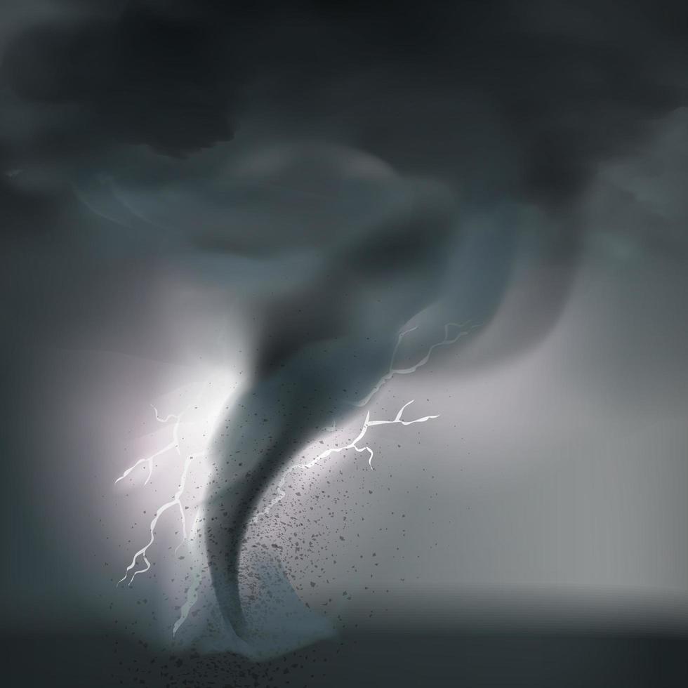 composición realista de tornados y ciclones vector