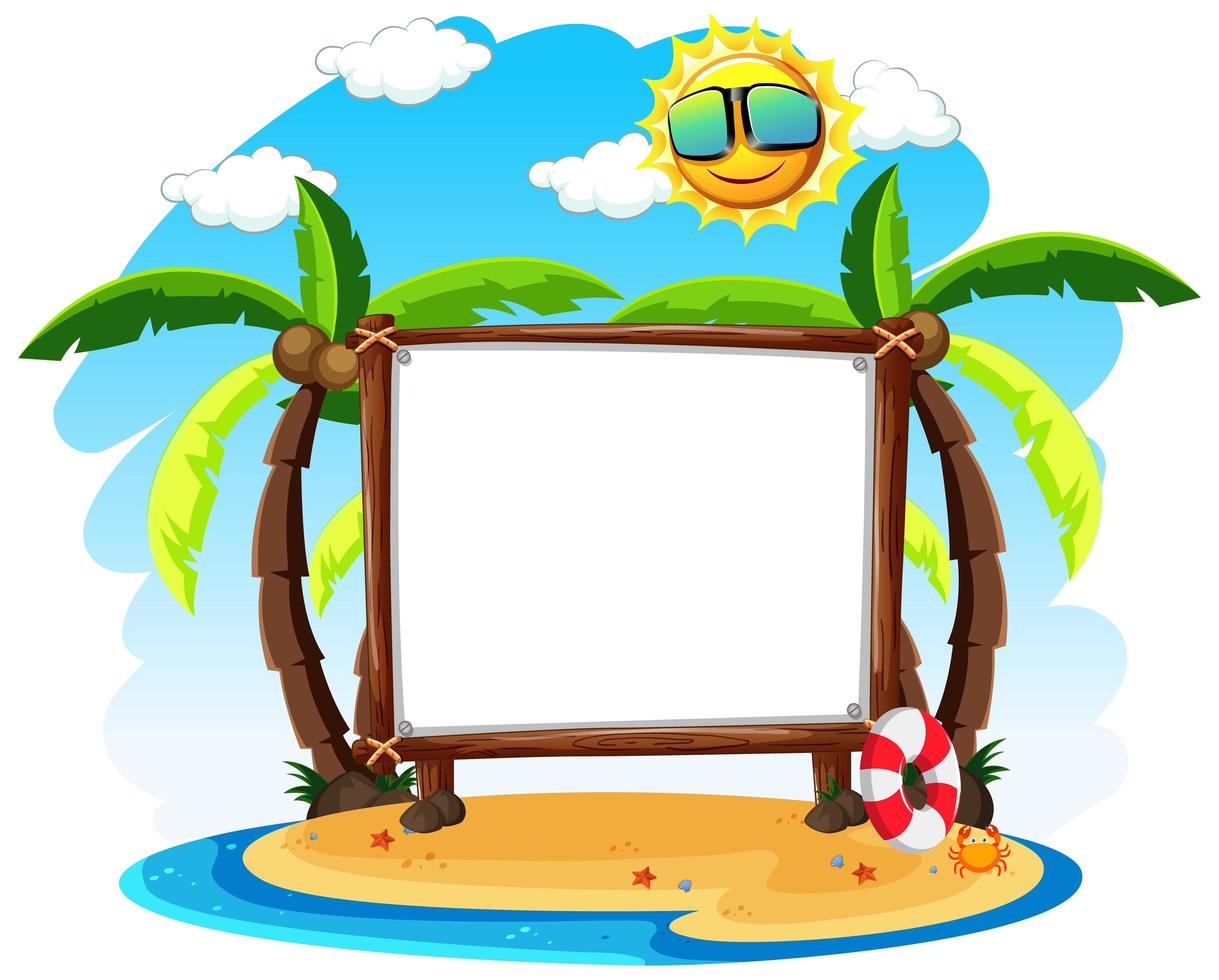 Blank banner with summer theme vector