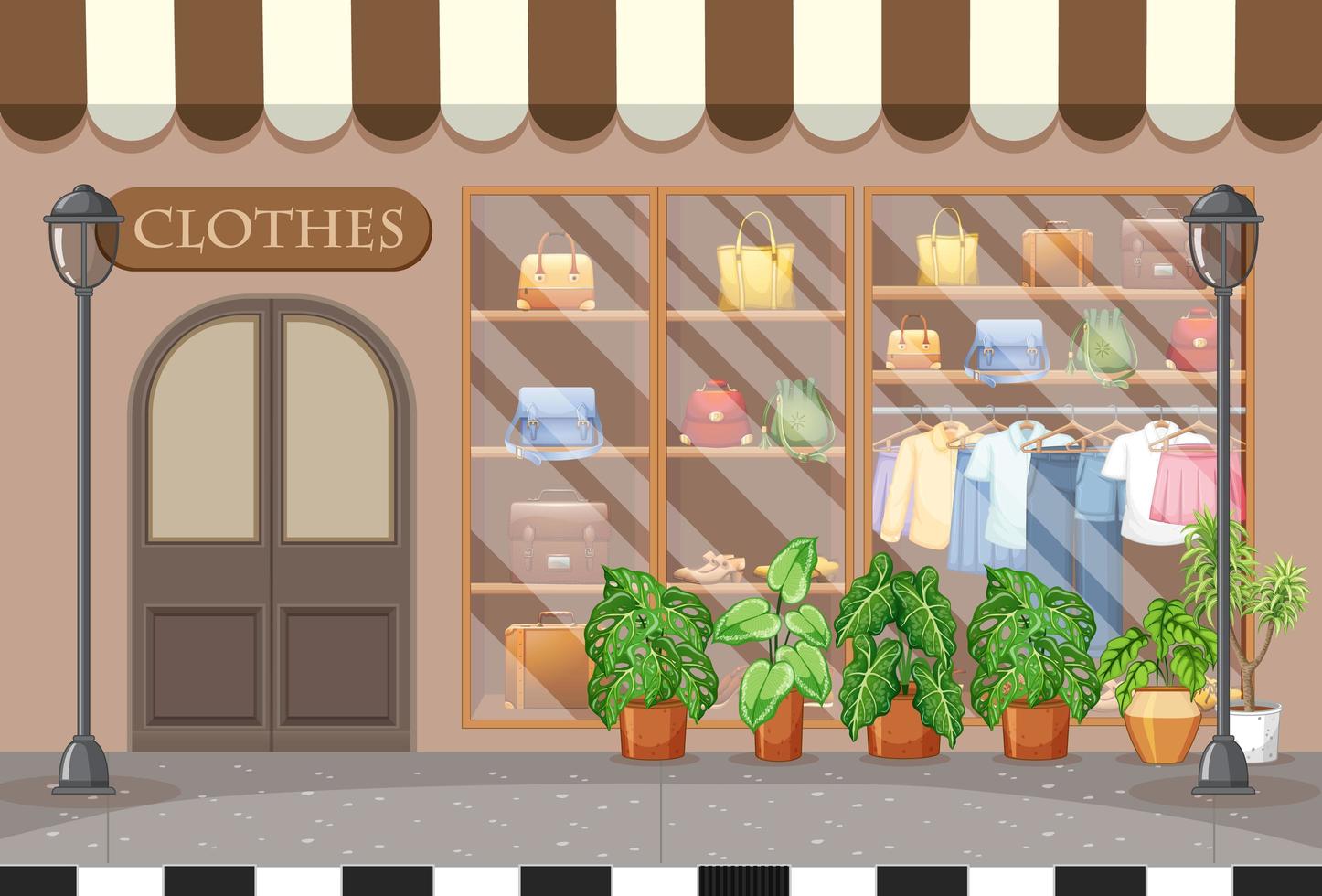 Fashion clothes store background vector