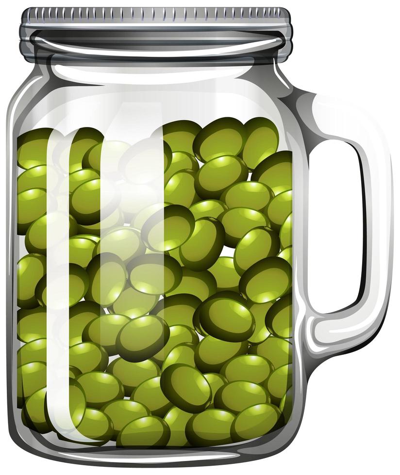 Olives in the glass jar vector