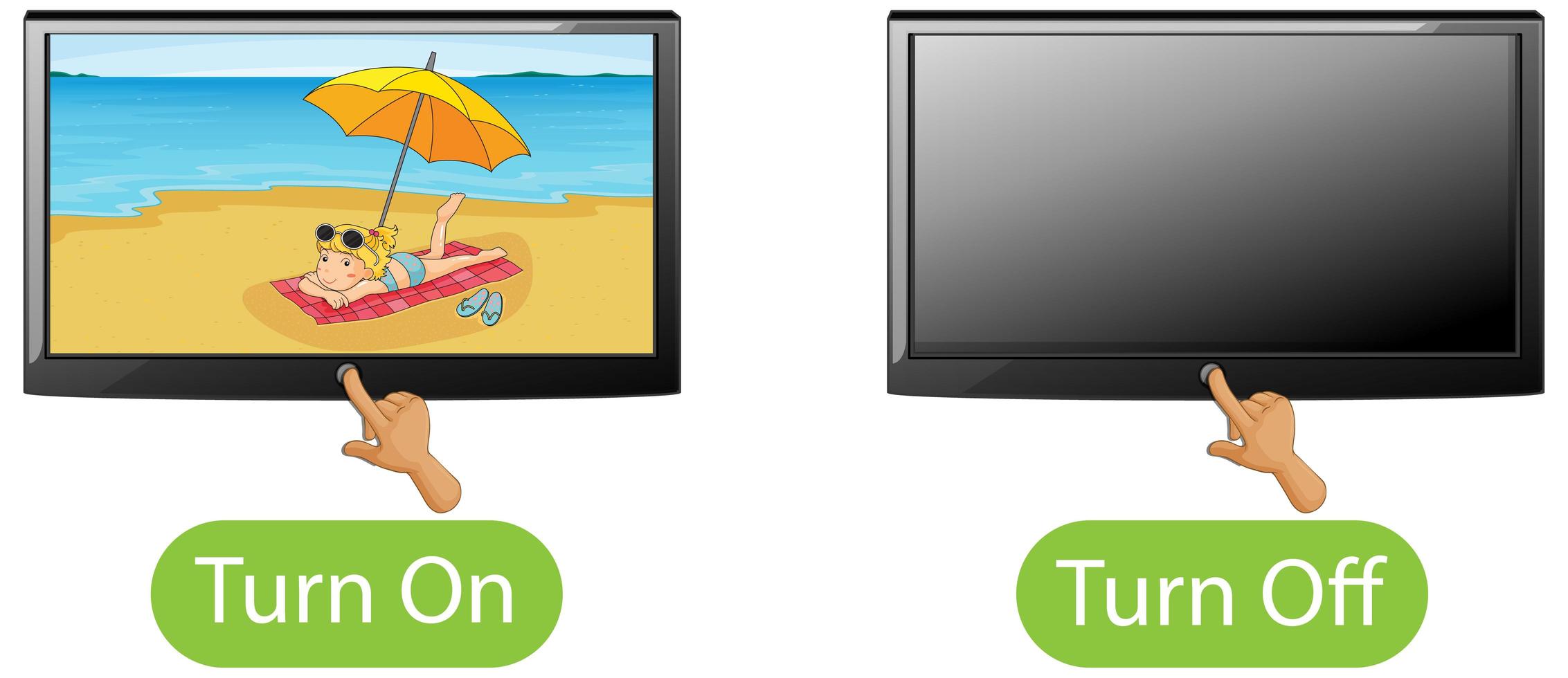 Картинка слово телевизор. Opposite to turn on. Turn on turn off. Turn on turn off картинка для детей с надписью.