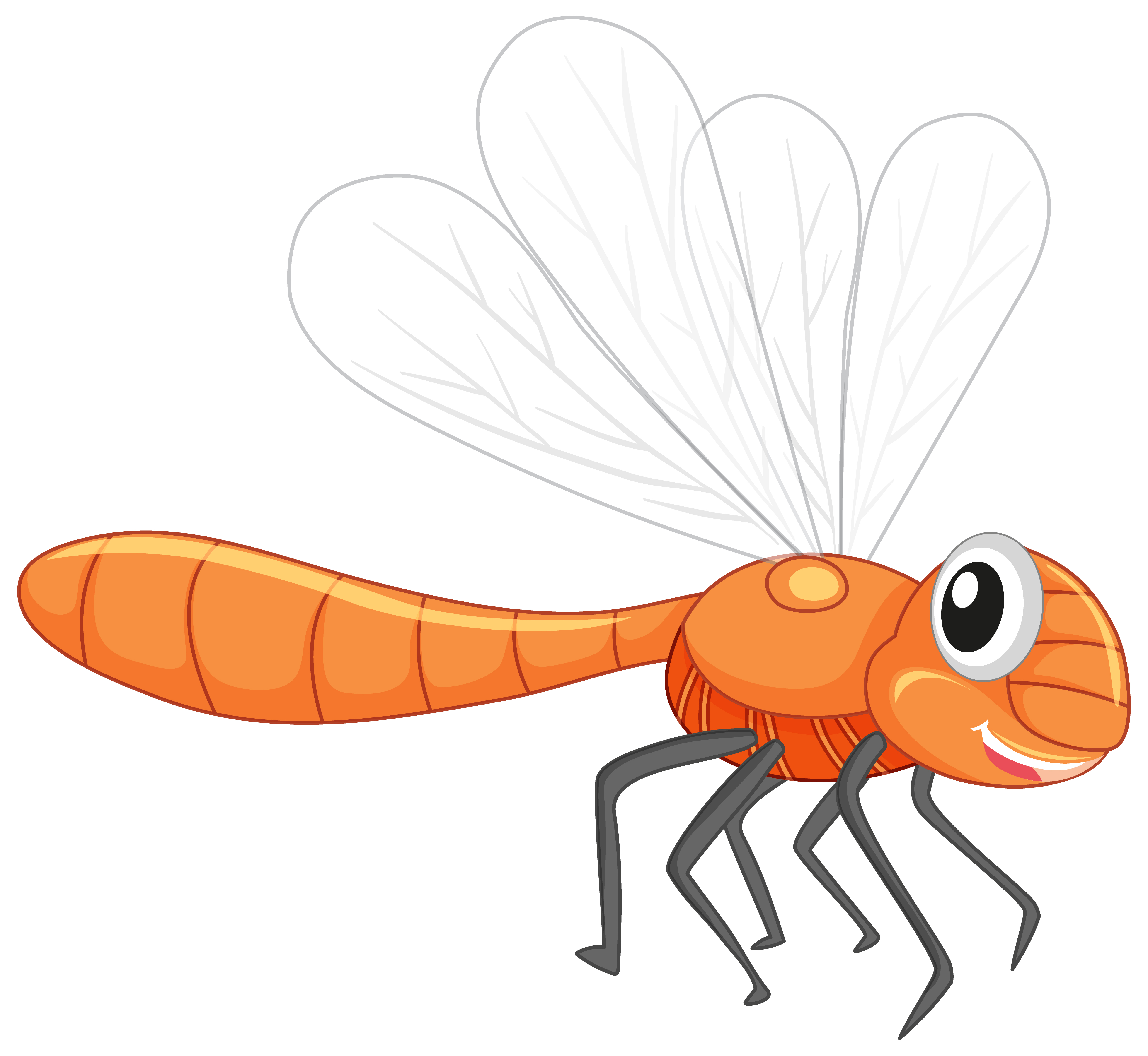 Cute dragonfly cartoon character isolated on white background 1486598  Vector Art at Vecteezy