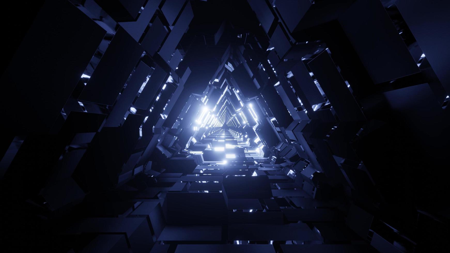 A 3d illustration triangle space tunnel with texture photo