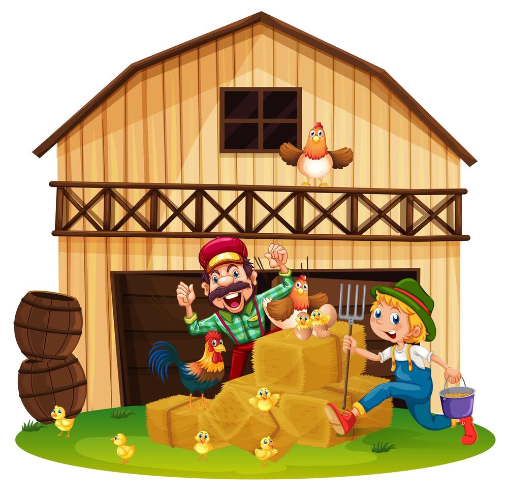 Farmers working on the farm vector