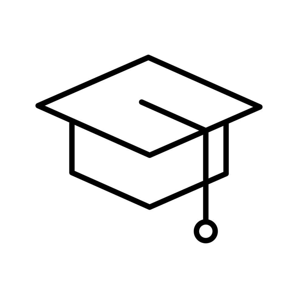 icono de sombrero de estudiante vector