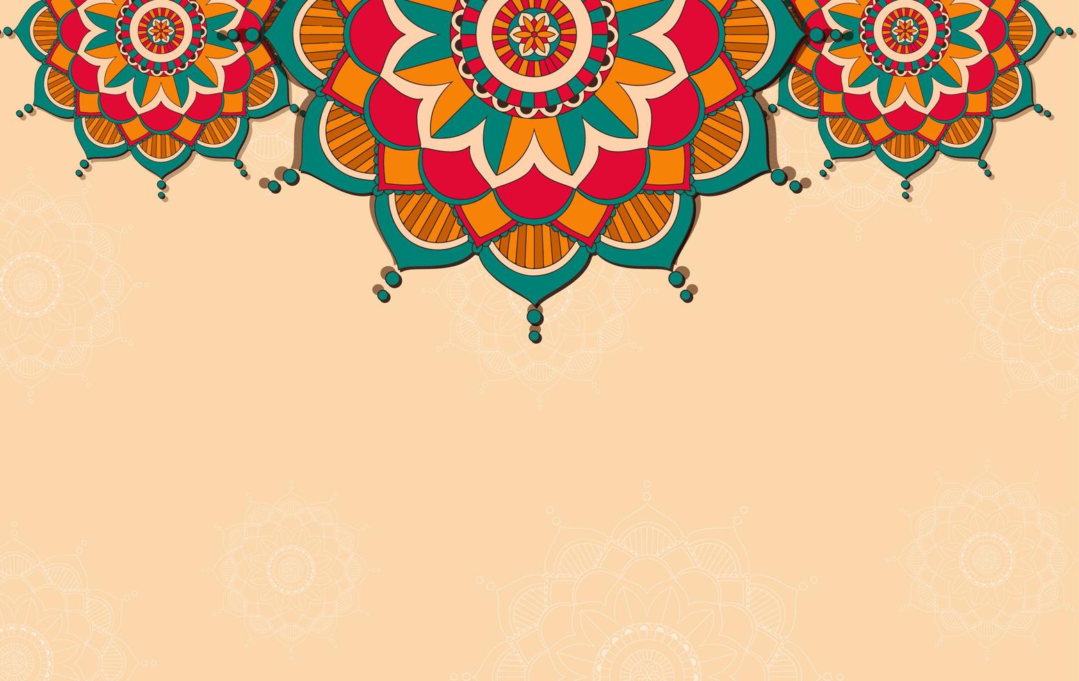 Background template with mandala pattern design vector