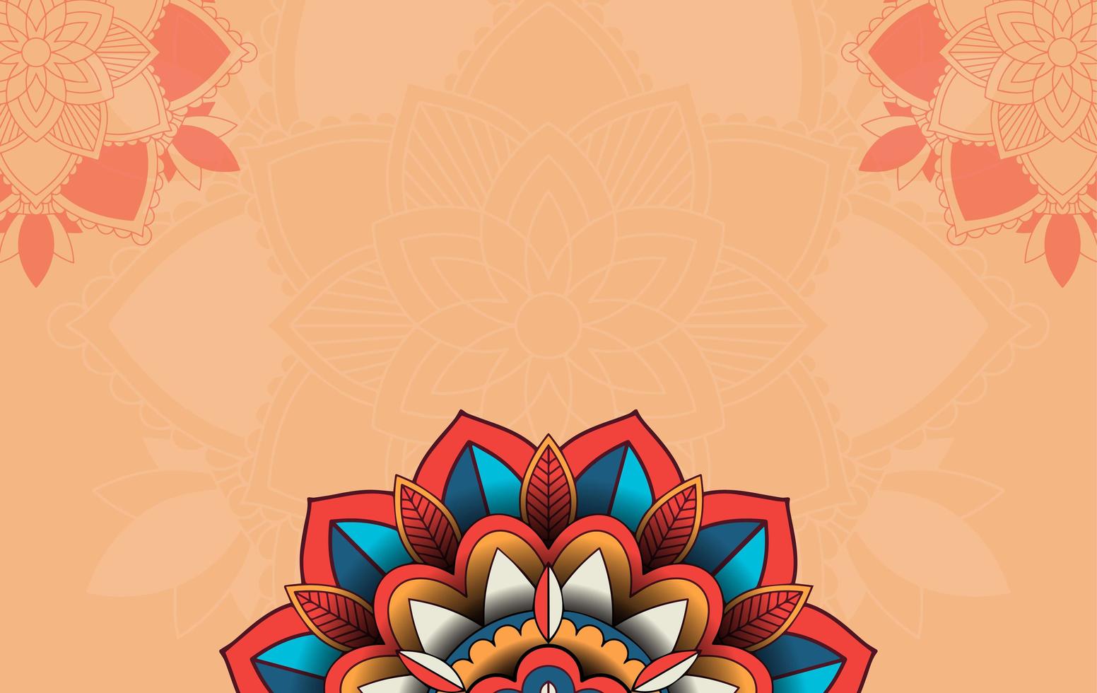 plantilla de fondo con diseño de patrón de mandala vector