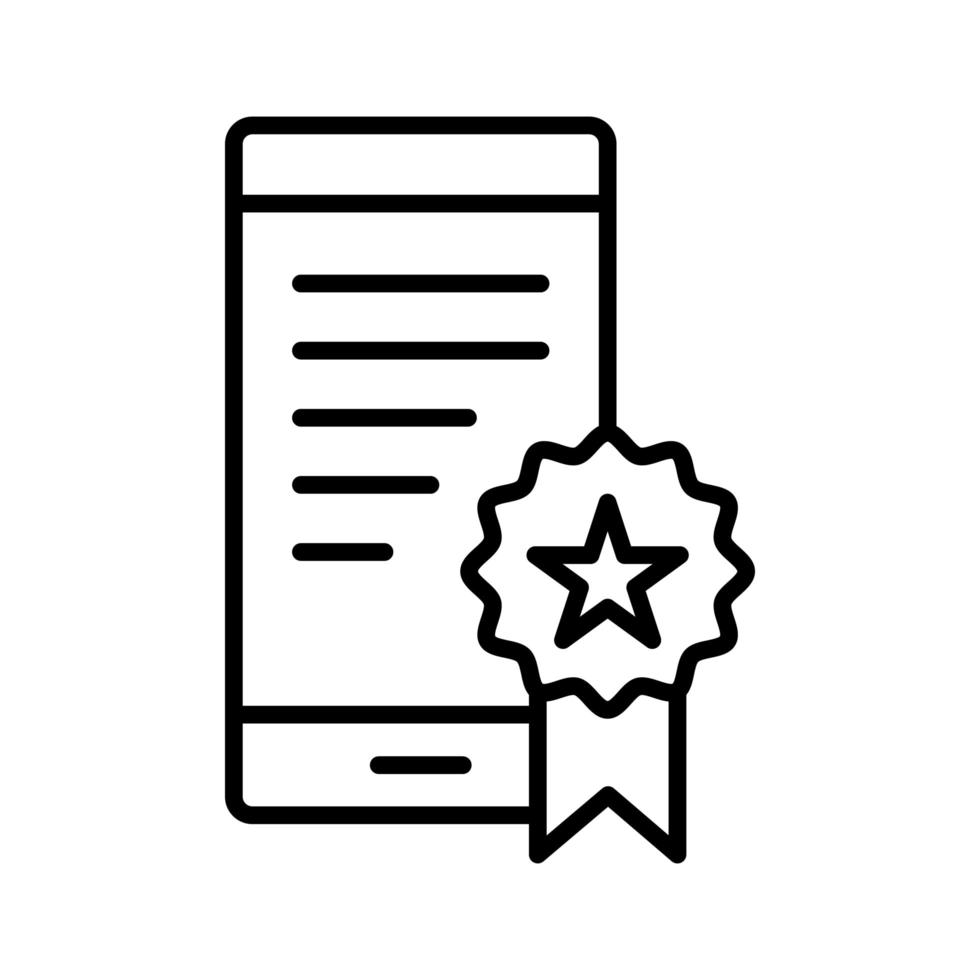 icono de certificado en línea vector