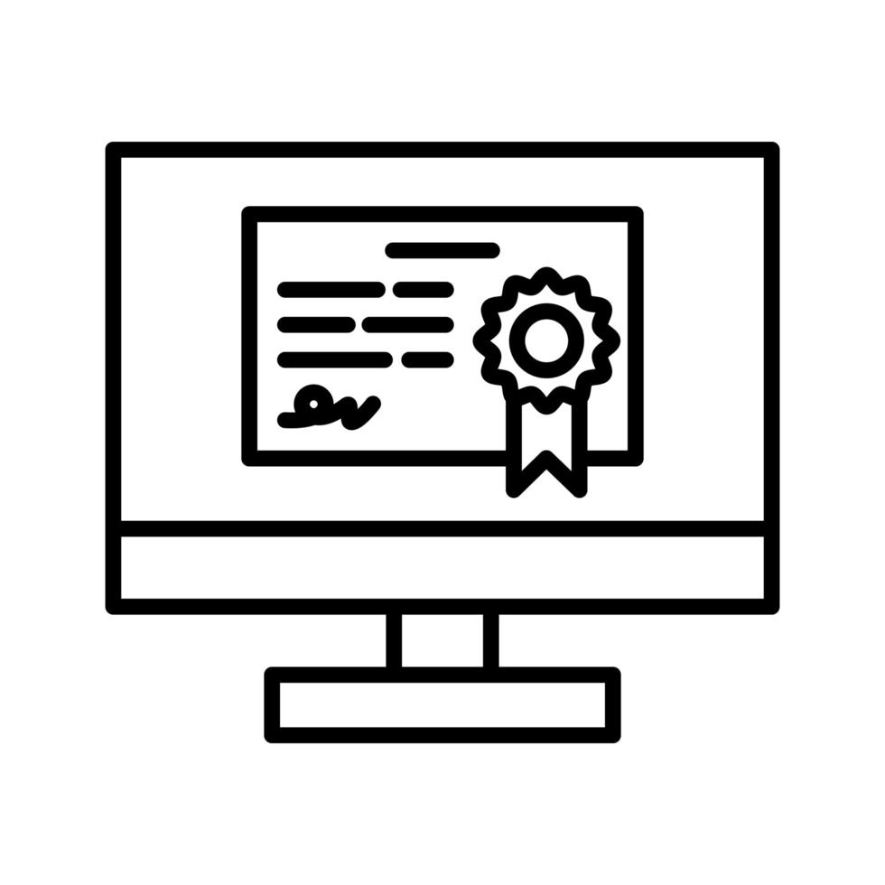 Online certificate icon vector
