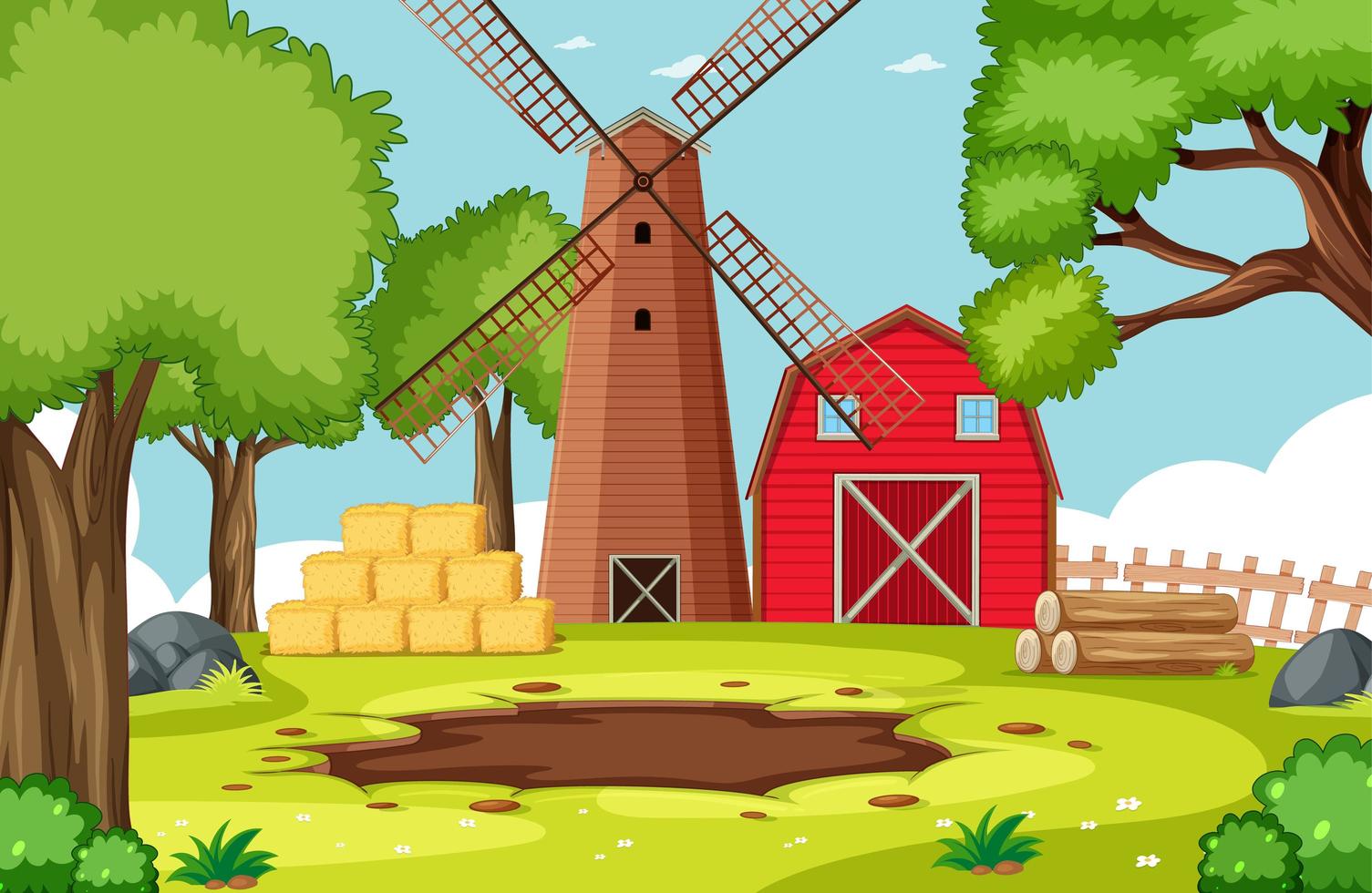 Empty background nature farm scenery vector