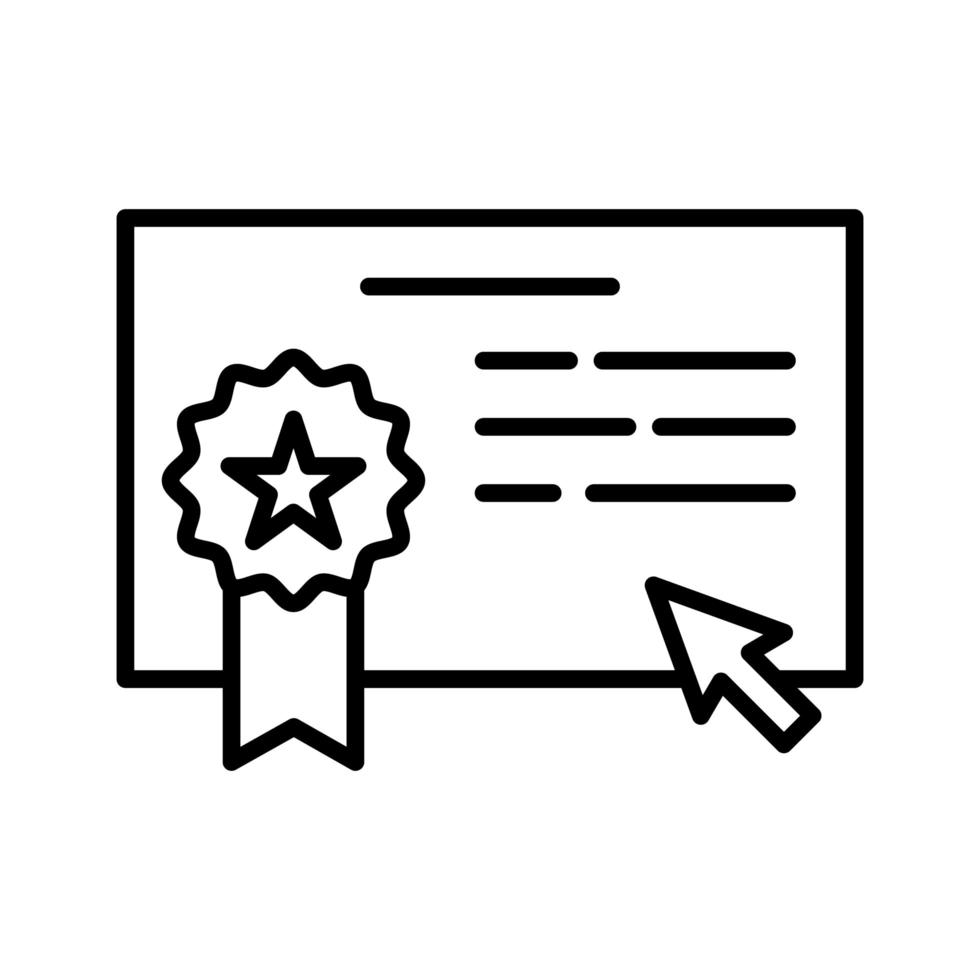 Online certificate icon vector