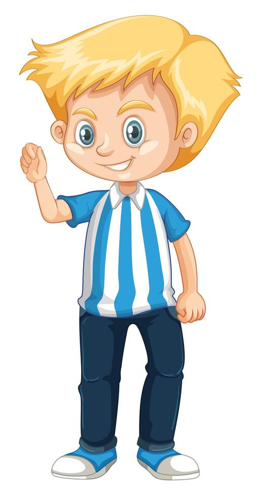 Lindo niño sonriente feliz aislado sobre fondo blanco. vector