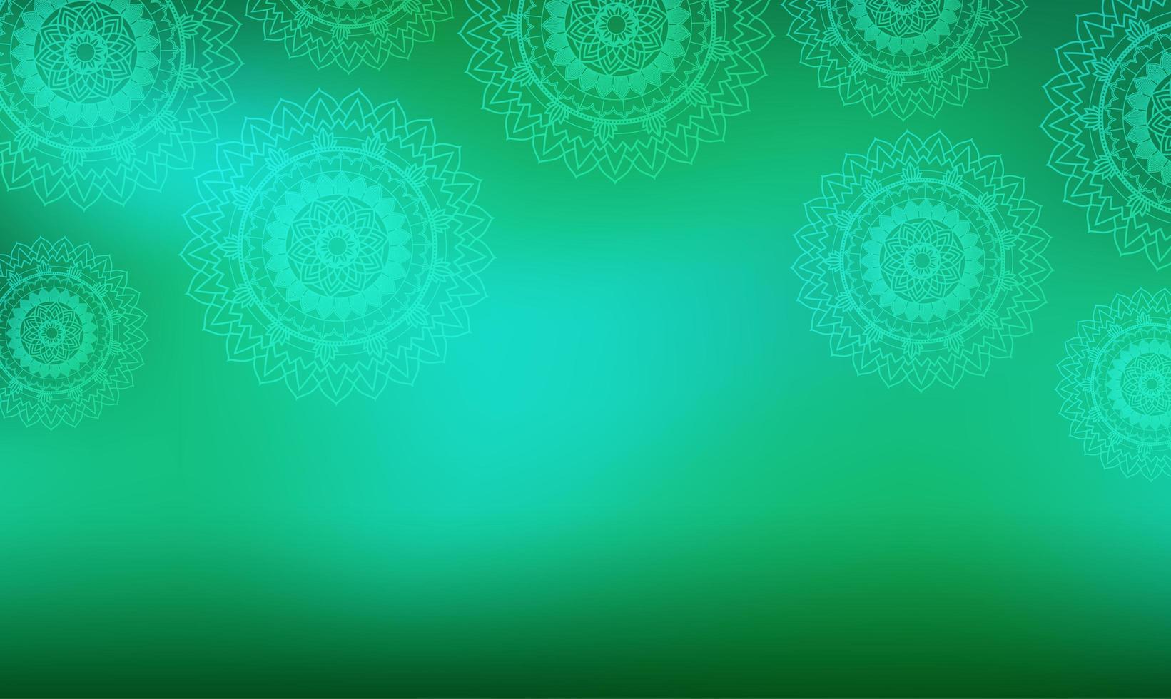 Mandala patterns on green background vector