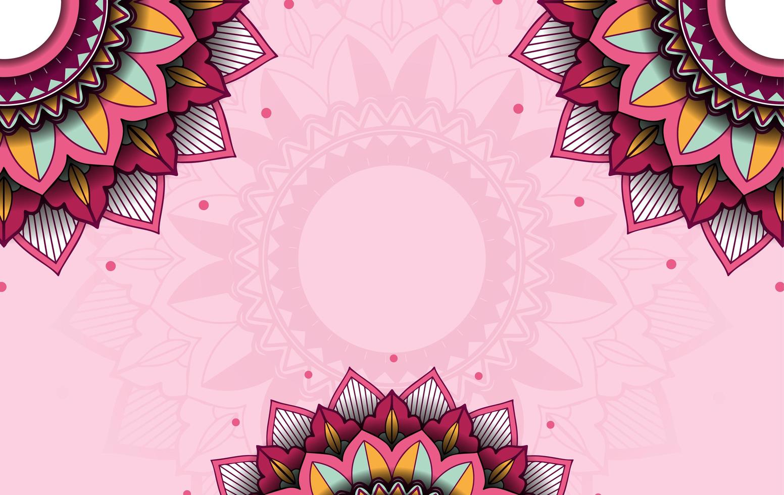 Background template with mandala pattern design vector
