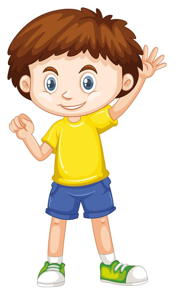 Lindo niño sonriente feliz aislado sobre fondo blanco. vector