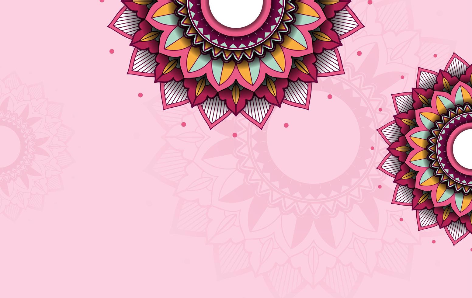 Background template with mandala pattern design vector