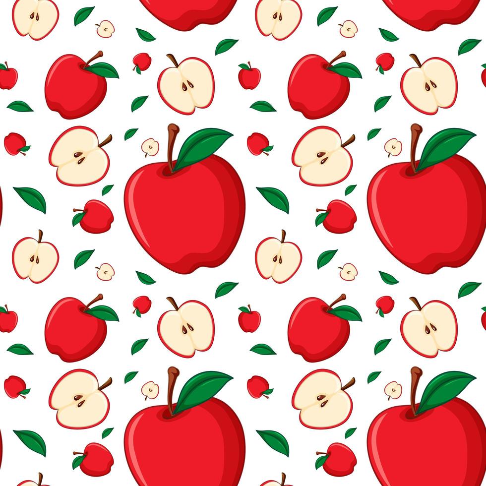 Seamless background design with red apple vector