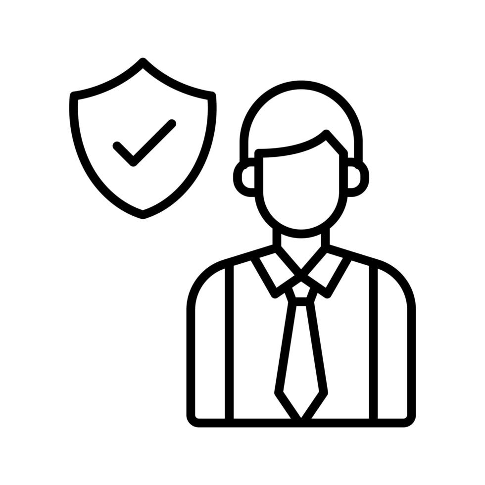 icono de seguro de empleado vector