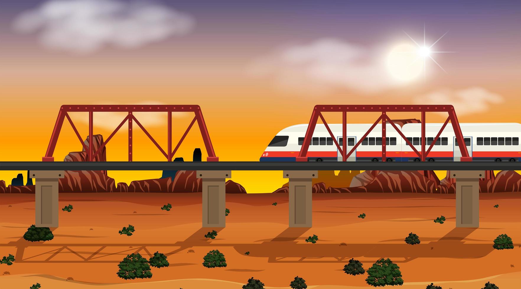 Western desert themed scene in nature vector