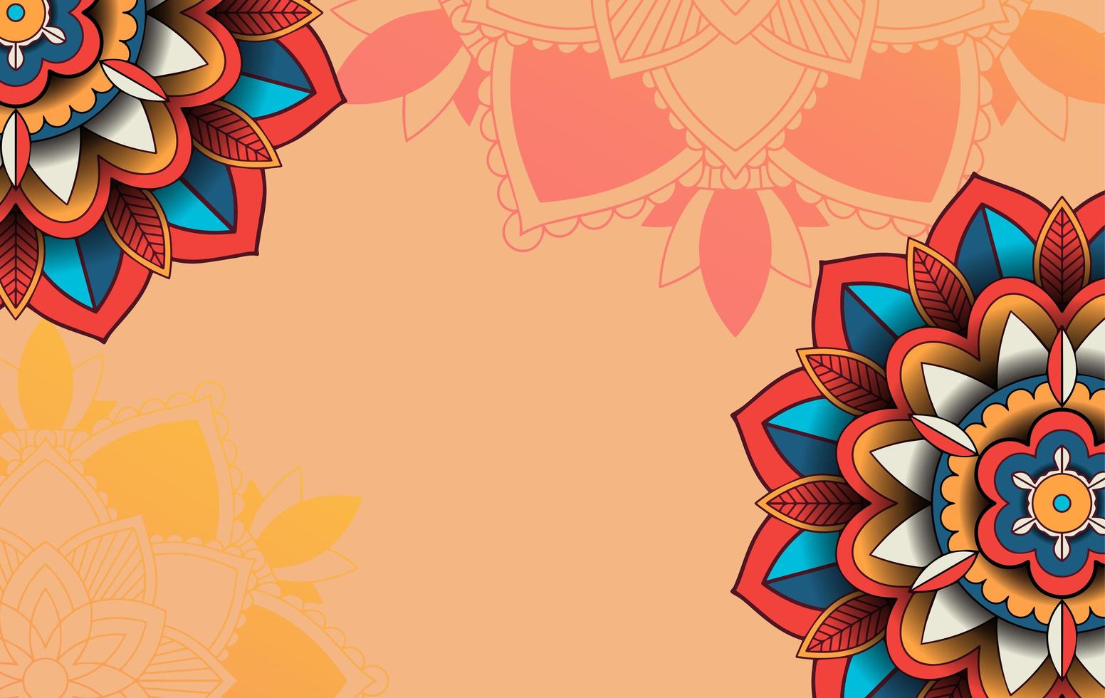 Background template with mandala pattern design vector