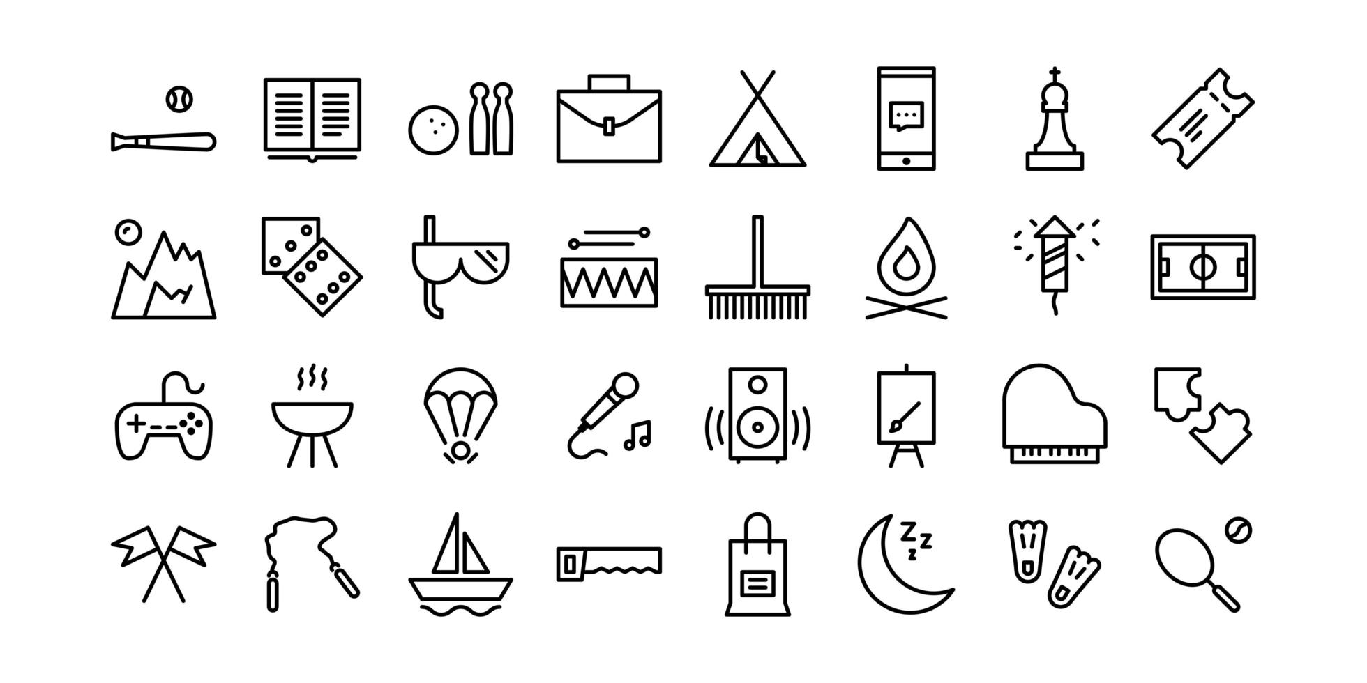 Business Line Icons vector