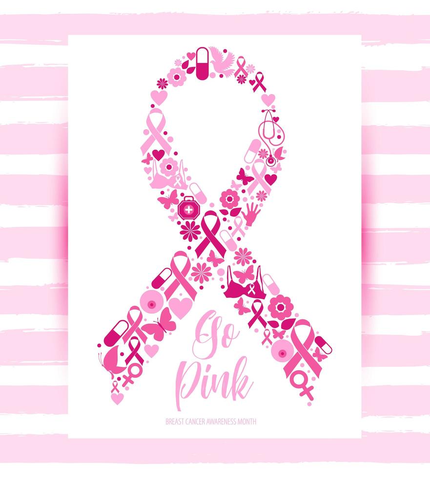 Breast cancer awarenes month set of doodles, cartoon elements, clip art for  stickers, prints, cards, social media decor, scrapbooking, etc. EPS 10  26757305 Vector Art at Vecteezy