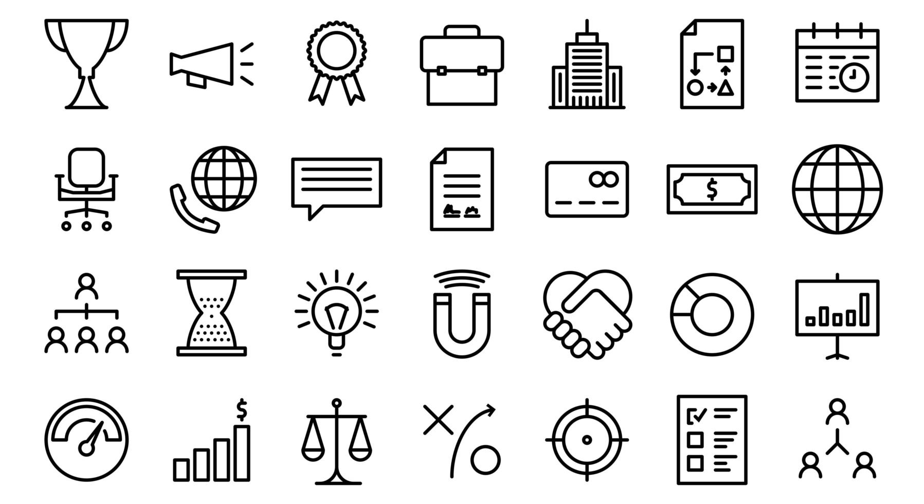 Business Line Icons vector