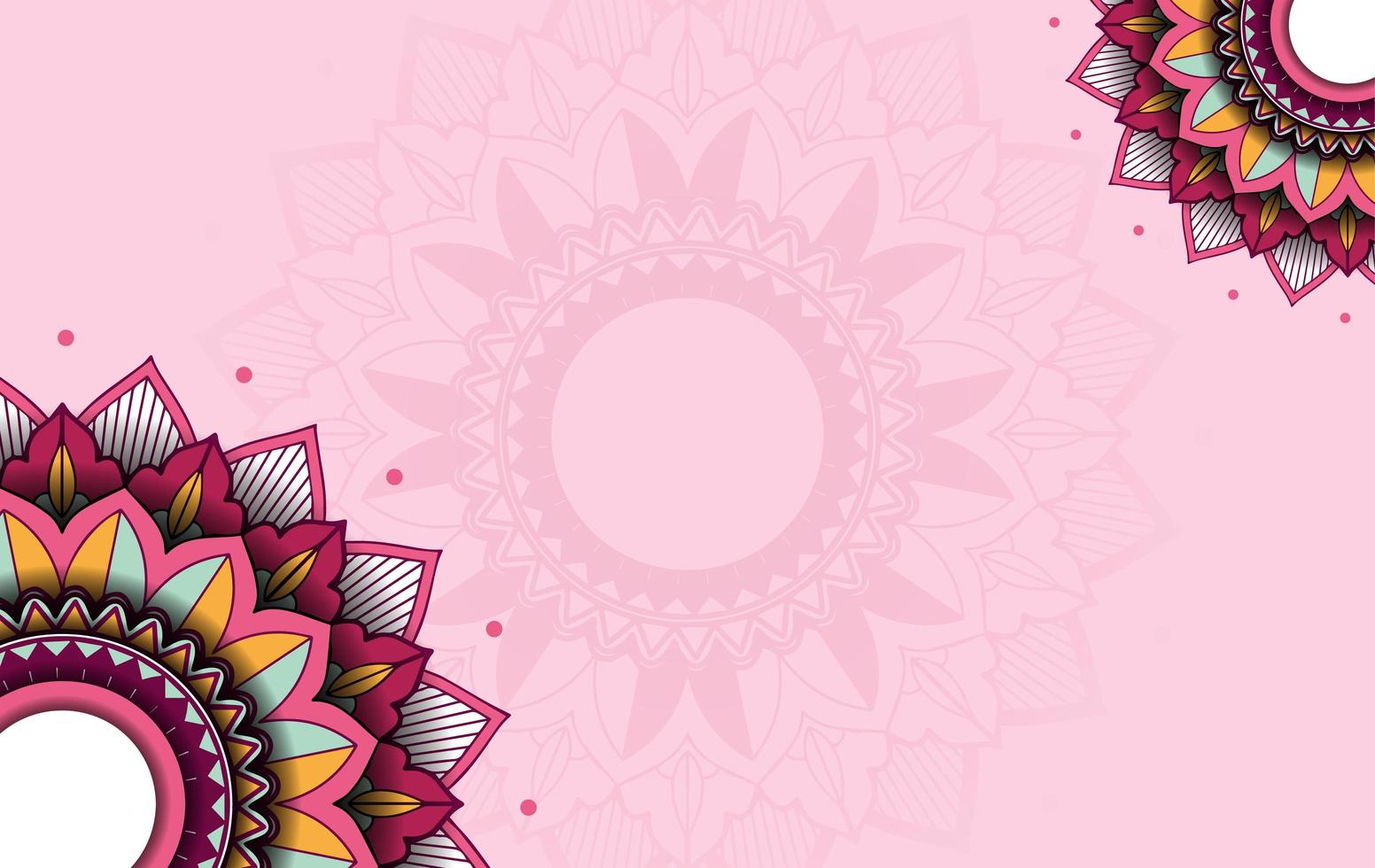 Background template with mandala pattern design vector