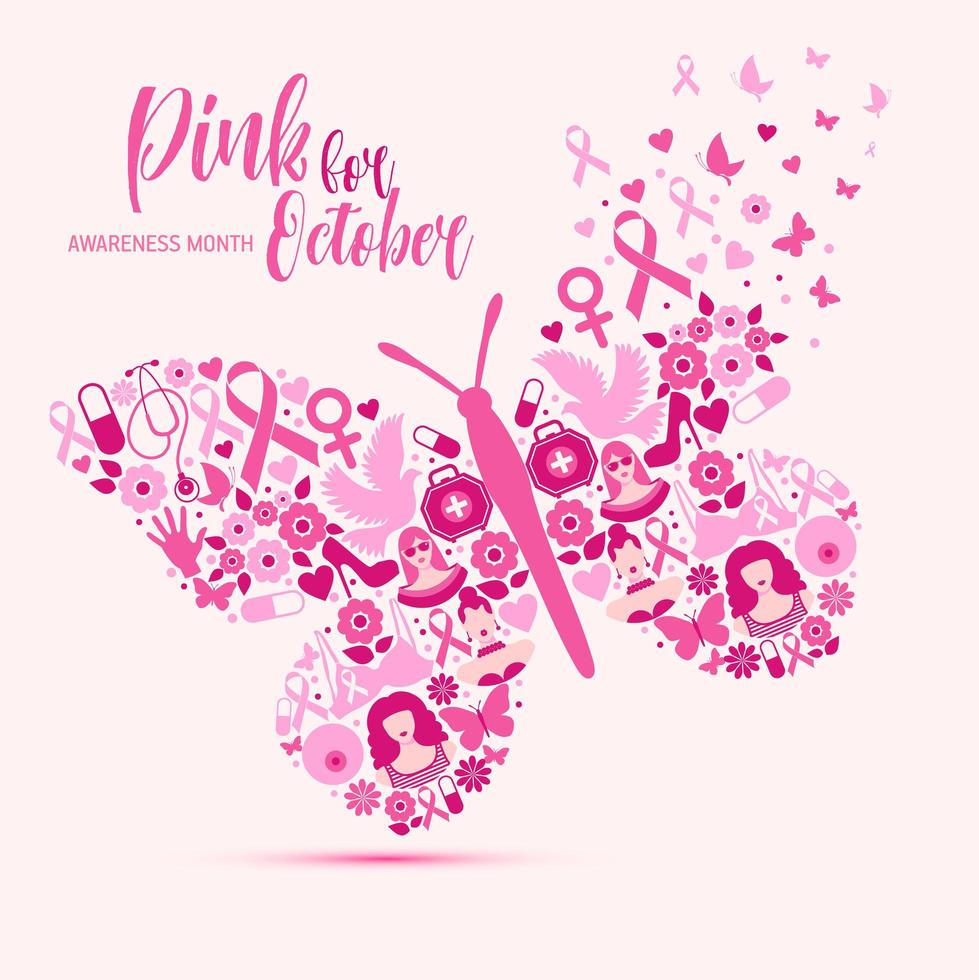 Breast cancer awareness month design vector