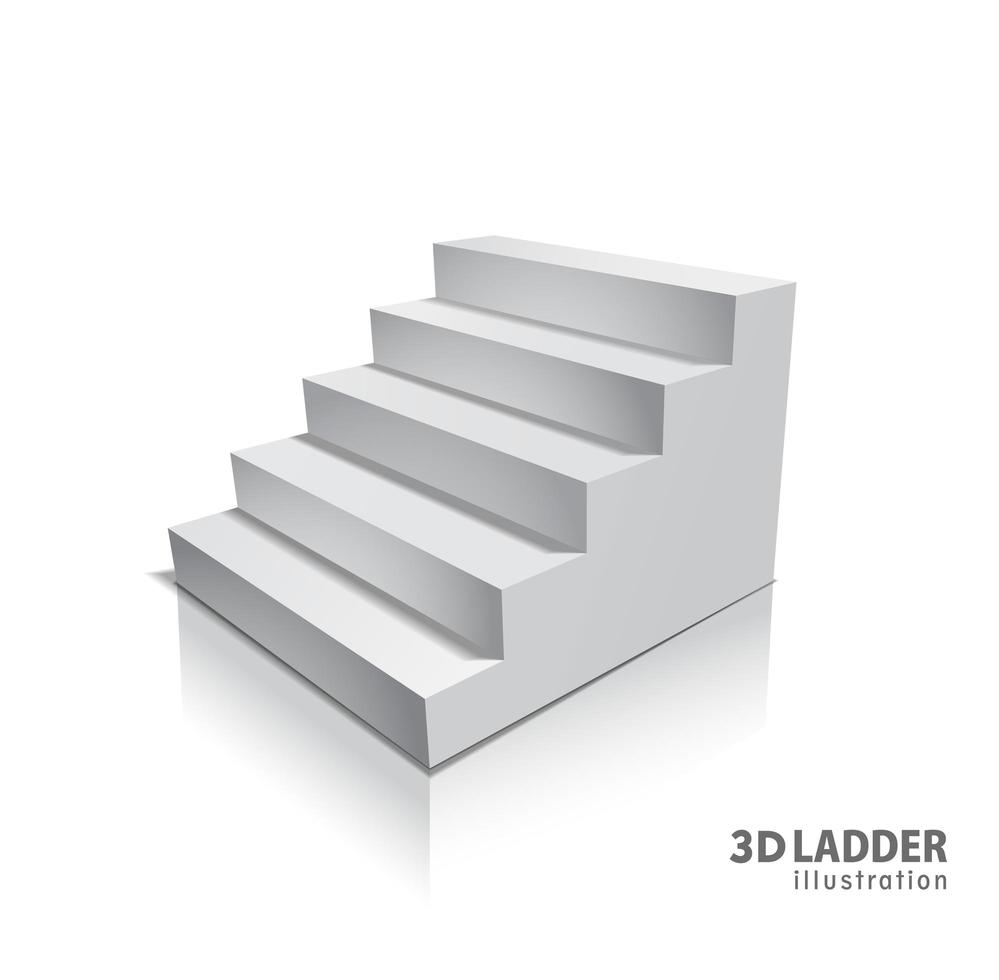 White stairs, realistic design with shadow vector