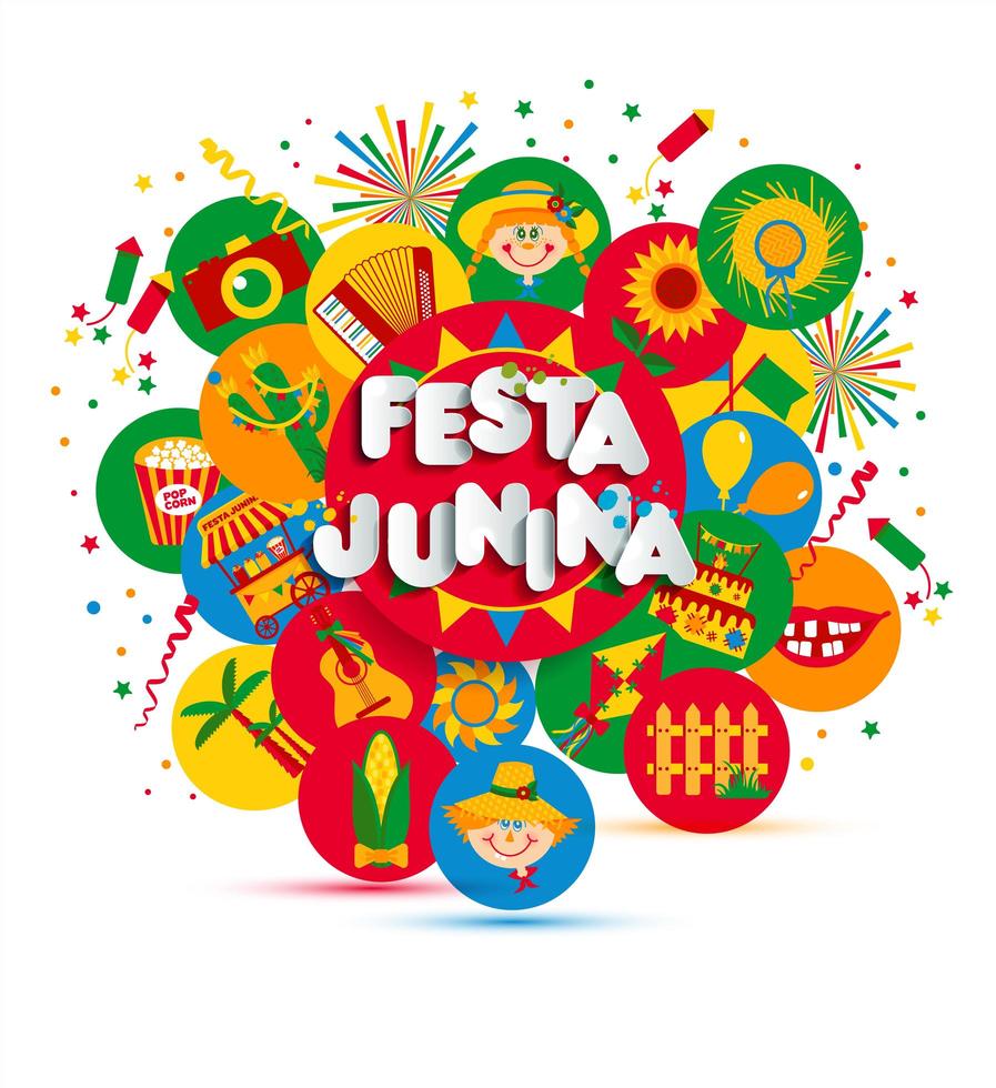 Festa Junina festival lettering vector