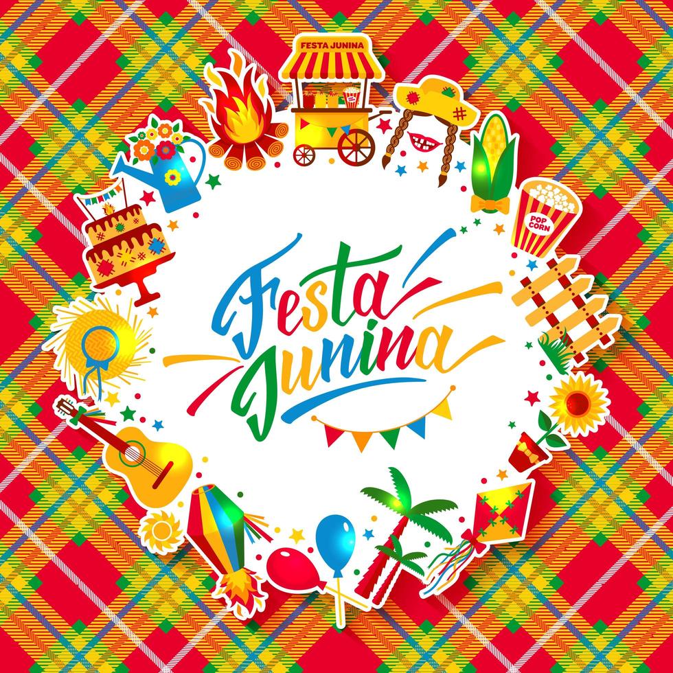 Festa Junina festival lettering vector