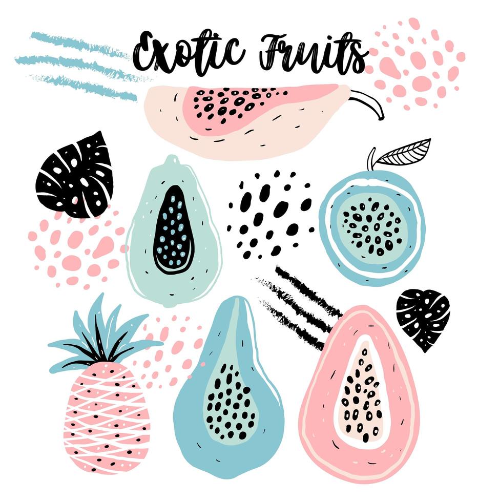 Set of fruits vector