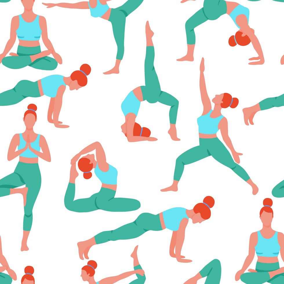 mujeres haciendo yoga vector