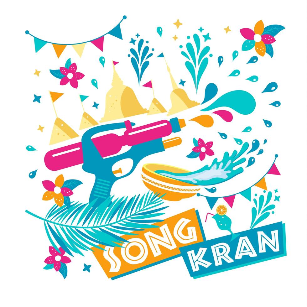 Songkran festival background vector
