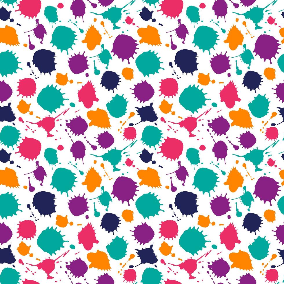 Bright color seamless pattern of hand drawn blots vector