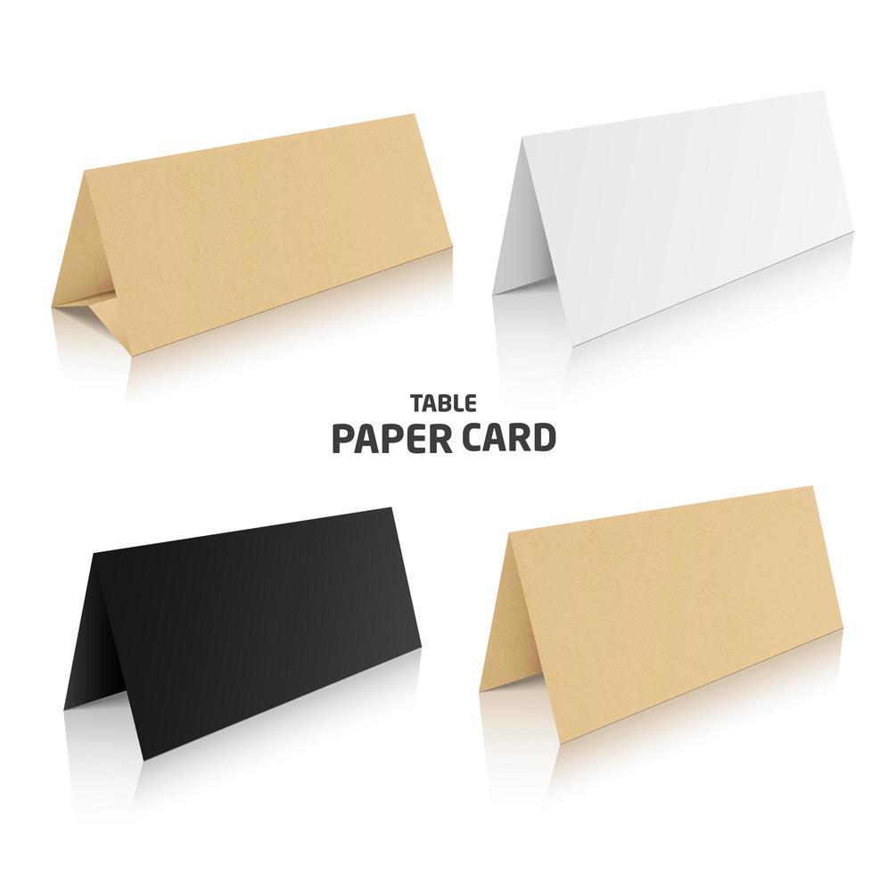 Blank trifold paper brochure mockup vector