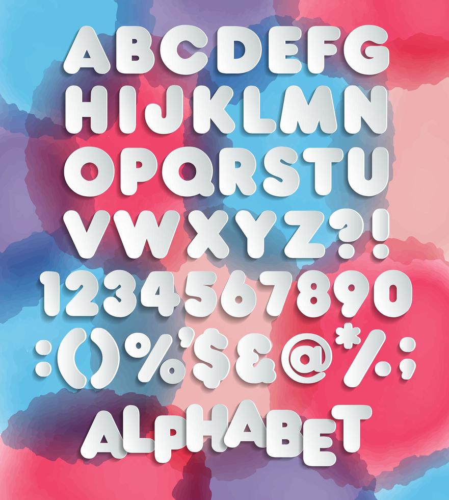 alfabeto 3d de aspecto retro vector