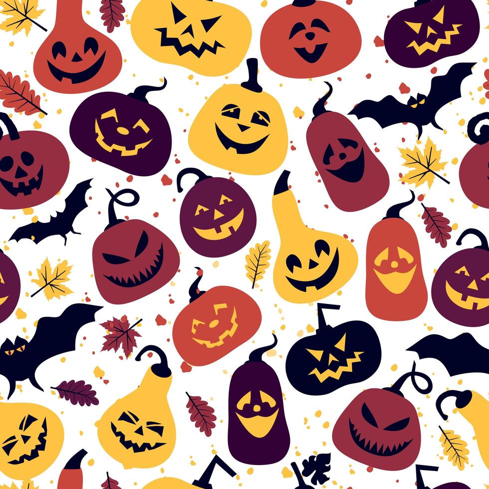 Halloween background with pumpkins vector