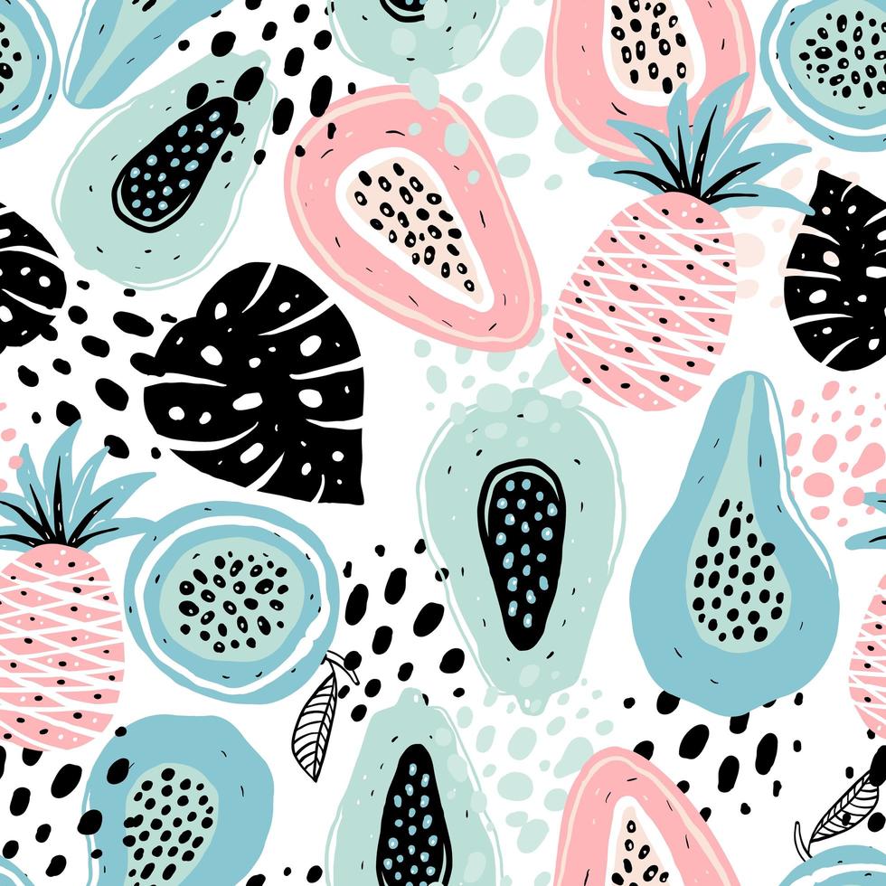 Seamless pattern with fruits vector