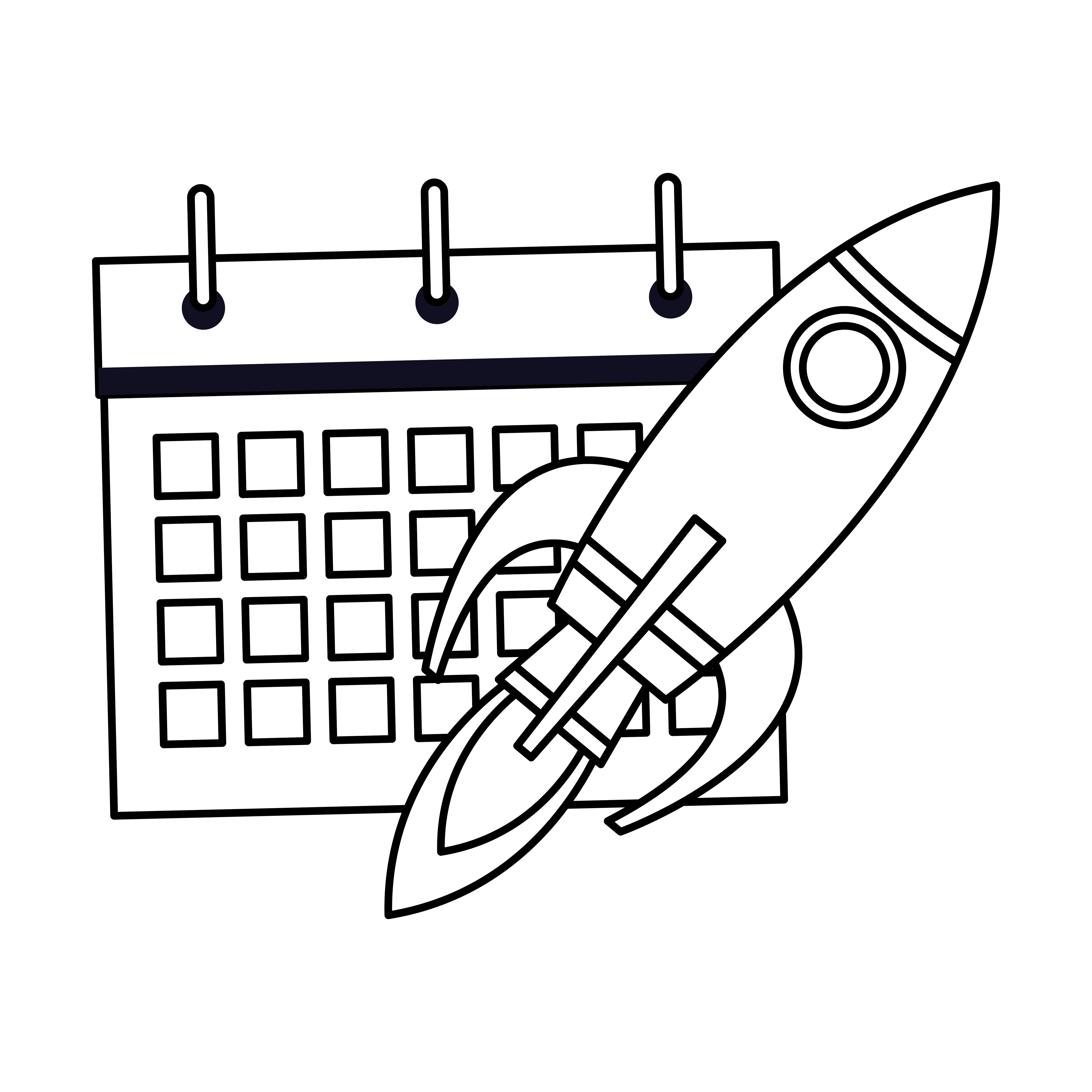 Calendar icon cartoon in black and white 1503445 Vector Art at Vecteezy